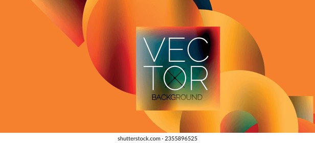 Diseño de cuadrados y círculos. Gradientes de color fluido con efectos metálicos. Sinergia serena de formas, fusión de cuadrados y círculos en un diseño armonioso y cautivador