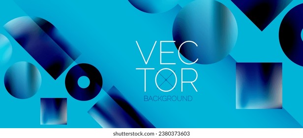Diseño de cuadrados y círculos. Gradientes de color fluido con efectos metálicos. Sinergia serena de formas, fusión de cuadrados y círculos en un diseño armonioso y cautivador
