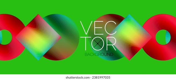 Diseño de cuadrados y círculos. Gradientes de color fluido con efectos metálicos. Sinergia serena de formas, fusión de cuadrados y círculos en un diseño armonioso y cautivador