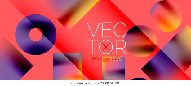 Diseño de cuadrados y círculos. Gradientes de color fluido con efectos metálicos. Sinergia serena de formas, fusión de cuadrados y círculos en un diseño armonioso y cautivador