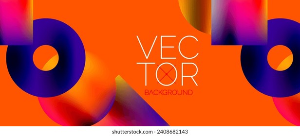 Diseño de cuadrados y círculos. Gradientes de color fluido con efectos metálicos. Sinergia serena de formas, fusión de cuadrados y círculos en un diseño armonioso y cautivador