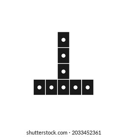 squares with circles inside forming an inverted T