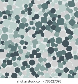 The squares and circles are randomly scattered. Seamless texture. The spring palette. Apply for design, clothing, 3d models, backgrounds for websites and games.