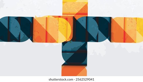 Squares, circles and triangles and grainy noisy texture. Vector Illustration For Wallpaper, Banner, Background, Card, Book Illustration, landing page