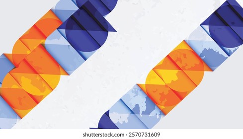 Squares, circles and triangles and grainy noisy texture. Vector Illustration For Wallpaper, Banner, Background, Card, Book Illustration, landing page