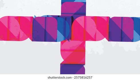 Squares, circles and triangles and grainy noisy texture. Vector Illustration For Wallpaper, Banner, Background, Card, Book Illustration, landing page