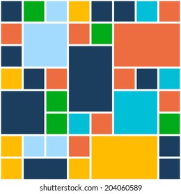 Squares Color Background. Vector Illustration Template For Flat Design Interface Or Infographic