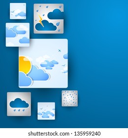 Squares Concept Vector Illustration. Weather theme.