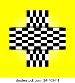 squares crossed over squares on plain background - vector