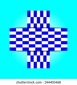 squares crossed over squares on plain background - vector