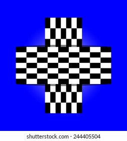squares crossed over squares on plain background - vector