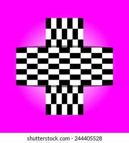 squares crossed over squares on plain background - vector