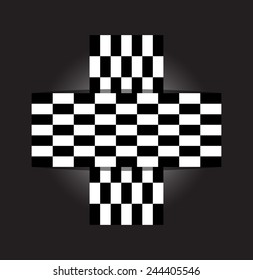 squares crossed over squares on plain background - vector