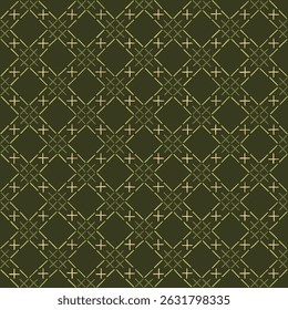 quadrados e cruzes de listras desenhadas à mão. fundo repetitivo verde. vetor padrão sem costura. arte decorativa popular. amostra de tecido geométrico. papel de embrulho. modelo de design para têxtil, decoração doméstica