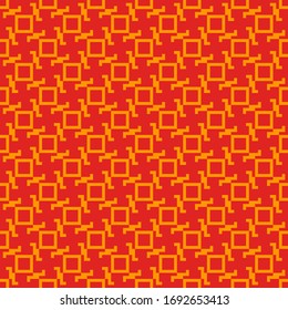 Squares, curves seamless pattern. Folk wallpaper. Geometric background. Tribal motif. Checks, shapes ornate. Ethnic ornament. Textile print, web design, geometry abstract. Geometrical image. Vector