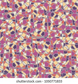 The squares are divided into multi-colored areas and arranged in random order. Unique camouflage for fashionable things.