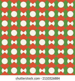 Squares Dots Retro Geometric Seamless Pattern Trendy Fashion Colors Stylish Minimal Concept Bright Green Coral Tones