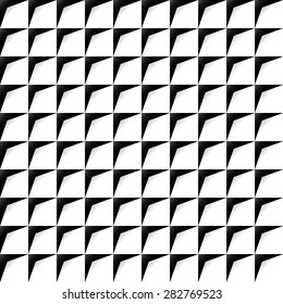 Squares with drawn upper-left edges. Repeating pattern, vector.