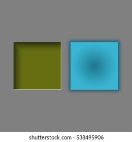 Squares with the effect of depth and convexity, surround. 3d square. Vector illustration.