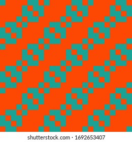Squares, figures seamless pattern. Folk wallpaper. Checks, shapes ornate. Geometric background. Tribal motif. Ethnic ornament. Textile print, web design, geometry abstract. Geometrical image. Vector.