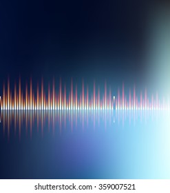 Squares fire equalizer on dark background 