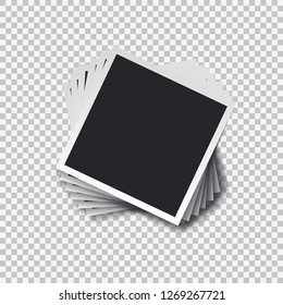 Squares frame template with shadows isolated vector set collection.