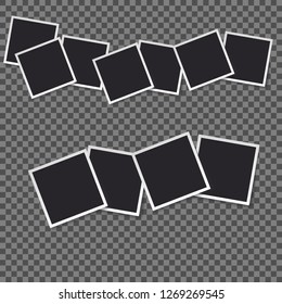 Squares frame template with shadows isolated vector set collection.
