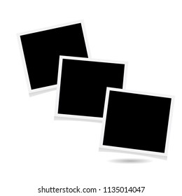 Squares frame template with shadows on white background