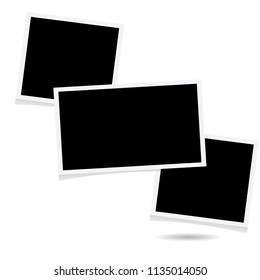 Squares frame template with shadows on white background