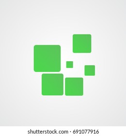 Squares gather and make square logo.