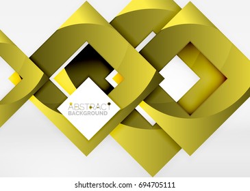 Squares geometric object in light 3d space, vector abstract background