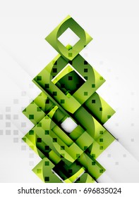 Cuadra el objeto geométrico en el espacio 3d claro, fondo abstracto vectorial