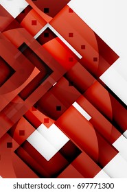 Squares geometric object in light 3d space, vector abstract background