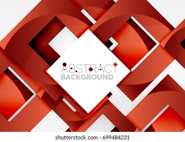 Squares geometric object in light 3d space, vector abstract background