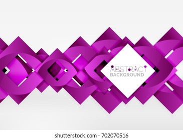 Objeto geométrico de quadrados no espaço 3d claro, plano de fundo abstrato do vetor