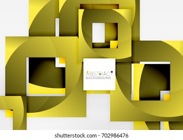 Squares geometric object in light 3d space, vector abstract background