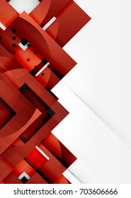 Objeto geométrico de quadrados no espaço 3d claro, plano de fundo abstrato do vetor