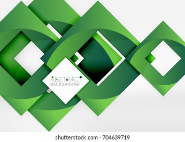 Squares geometric object in light 3d space, vector abstract background