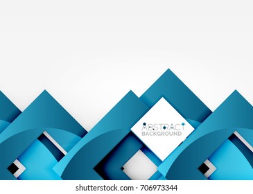 Squares geometric object in light 3d space, vector abstract background