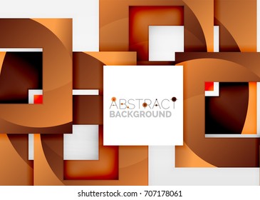 Squares geometric object in light 3d space, vector abstract background