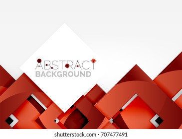 Squares geometric object in light 3d space, vector abstract background