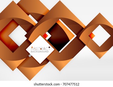 Squares geometric object in light 3d space, vector abstract background