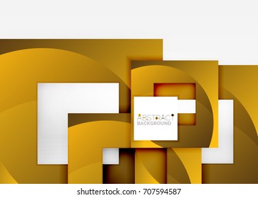 Squares geometric object in light 3d space, vector abstract background