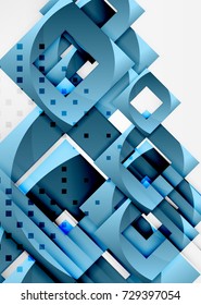 Cuadra el objeto geométrico en el espacio 3d claro, fondo abstracto vectorial