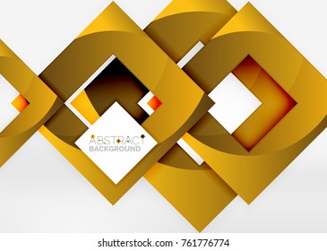 Squares geometric object in light 3d space, vector abstract background