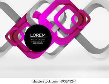 Cuadraba formas geométricas en un espacio 3d de color gris claro. Fondo abstracto vectorial