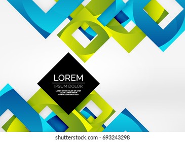 Cuadraba formas geométricas en un espacio 3d de color gris claro. Fondo abstracto vectorial
