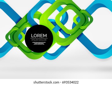 Squares geometric shapes in light grey 3d space. Vector abstract background