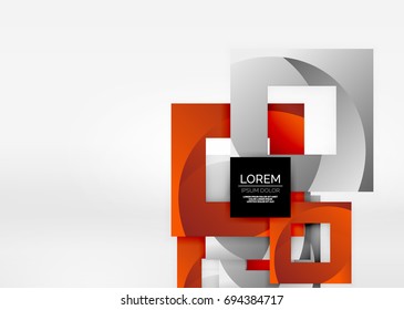 Formas geométricas quadradas em espaço 3d cinza claro. Plano de fundo abstrato do vetor