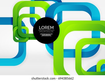 Squares geometric shapes in light grey 3d space. Vector abstract background
